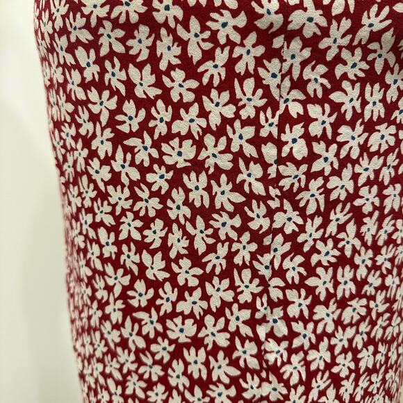 Reformation Rayna Red White Floral Halter Midi Dress Grenadine Cottage Pinup Mod - Picture 8 of 10